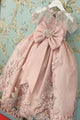 A Line Scoop Neck Short Sleeves Bowknot Lace Appliques Flower Girl Dresses OHR026 | Cathyprom