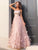 A-Line/Princess Tulle Flower Straps Floor-Length Sleeveless Dresses KF4196