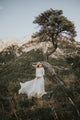 Romantic Lace Appliques A Line Boho Wedding Dress Long Sleeve Rustic Wedding Dress Bridal Gown YRL113|CathyProm