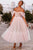 Pink Tulle Off-the-Shoulder Tea Length Midi Dress GP6439