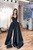 Elegant A Line V Neck Sleeveless Satin Prom Dresses Evening Dresses OVR003