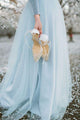 Deep V neck Boho Wedding Dress With Long Sleeve Rustic Wedding Dresses OHD214